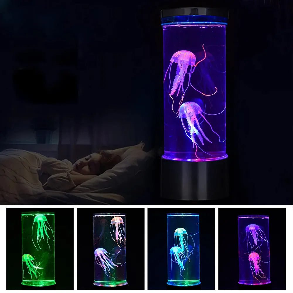 Jellyfish Color Changing Night Light Lamp - USB/Battery Powered